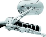 Kuryakyn Magnum Mirrors 1430 Mirrors, Magnum, Custom, Oval, Flat, Manual, Chrome Aluminum Housing, 5.500 in. Width, 3.000 in. Height, Pair thumbnail 2