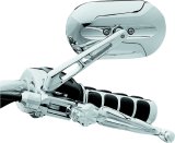 Kuryakyn Magnum Mirrors 1430 Mirrors, Magnum, Custom, Oval, Flat, Manual, Chrome Aluminum Housing, 5.500 in. Width, 3.000 in. Height, Pair thumbnail 3