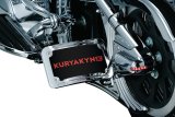 Kuryakyn Curved Horizontal Side Mount License Plate Holders 3125 Mounting Bracket, Aluminum, Horizontal, Black Powdercoated, Each thumbnail 1