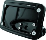Kuryakyn Curved Horizontal Side Mount License Plate Holders 3125 Mounting Bracket, Aluminum, Horizontal, Black Powdercoated, Each thumbnail 3