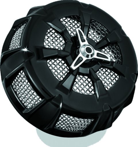 Kuryakyn Alley Cat Air Cleaner Covers 9438 Cover, Cat, Aluminum, Black, Harley-Davidson®, Each thumbnail 2