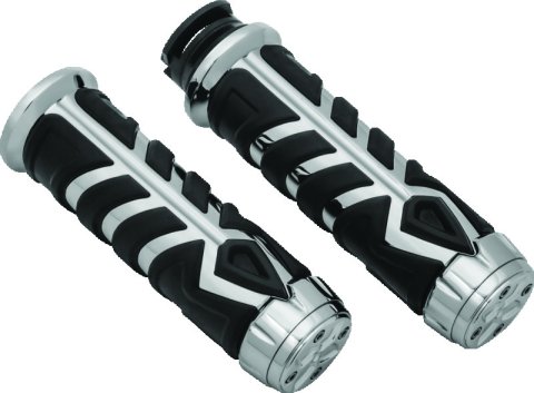 Kuryakyn Spear Grips 5628 Grips, Spear, Aluminum, Chrome, 1 in. Bar, Indian, Pair thumbnail 2
