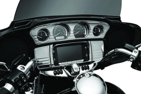 Kuryakyn Tri-Line Gauge Trim 7284 Exterior Accent, Trim, One-Piece Design, Plastic with Chrome-Look Finish, Each thumbnail 7