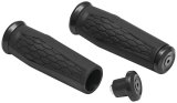 Kuryakyn Hex Grips 5927 Grips, Hex, Aluminum, Black, Twist Throttle Compatible, 1 in. Bar Diameter, Universal, Pair thumbnail 1