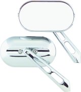 Kuryakyn Magnum Mirrors 1428 Mirrors, Magnum, Custom, Oval, Flat, Manual, Chrome Aluminum Housing, 5.000 in. Width, 2.625 in. Height, Pair thumbnail 2