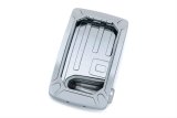 Kuryakyn Nova Curved Side-Mount License Plate Holders 3190 Mounting Bracket, Vertical Mount, Aluminum, Chrome Plated, LED lighted, Universal, Each thumbnail 1