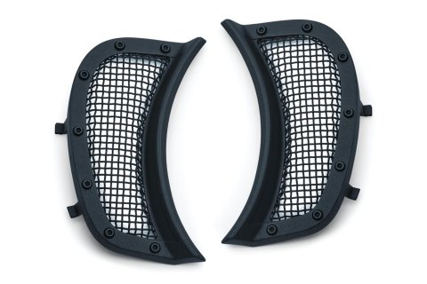 Kuryakyn Mesh Headlight Vent Accents 6519 Accent Vents, Aluminum/Steel, Satin Black, Adhesive Backed, Harley-Davidson®, Pair thumbnail 2