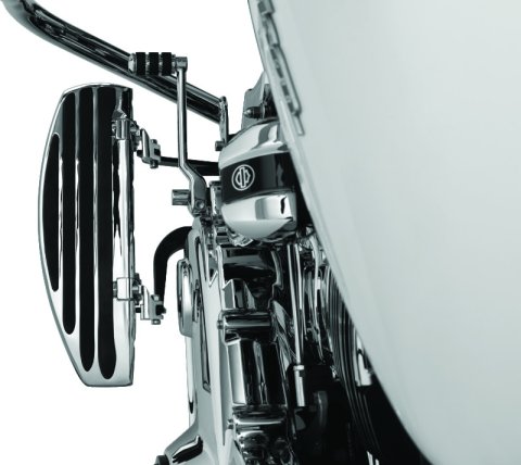 Kuryakyn Driver Board Relocator Brackets 4609 Brackets, Chrome, Harley-Davidson®, Set thumbnail 1