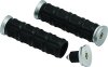 Kuryakyn Dillinger Grips 6676 Grips, Dillinger, Rubber/Aluminum, Silver, Twist Throttle Compatible, 1 in. Bar Diameter, Universal, Pair thumbnail 4