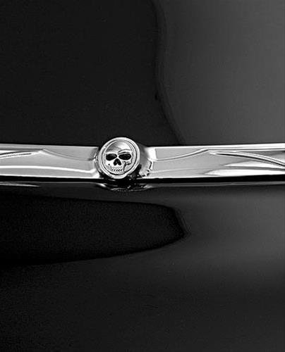 Kuryakyn Replacement Zombie Windshield Trim Emblems 1189 Emblems, Skull, Steel, Chrome, Adhesive, Each thumbnail 1