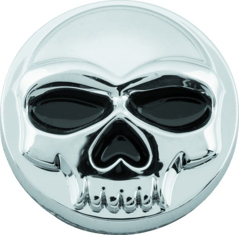 Kuryakyn Replacement Zombie Windshield Trim Emblems 1189 Emblems, Skull, Steel, Chrome, Adhesive, Each thumbnail 2