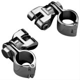 Kuryakyn Peg Mount with Magnum Quick Clamps 7944 Motorcycle Foot Mounts, Clamp w/Clevis, Steel, Chrome, Pair thumbnail 1