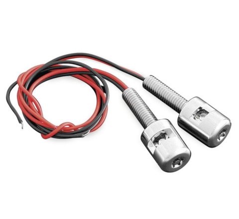 Kuryakyn LED License Plate Bolt Lights 9199 Bolts, Lighted, Round Head, Steel, Chrome, 1.00 in. Underhead Length, Pair thumbnail 1