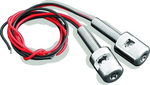 Kuryakyn LED License Plate Bolt Lights 9199 Bolts, Lighted, Round Head, Steel, Chrome, 1.00 in. Underhead Length, Pair thumbnail 2