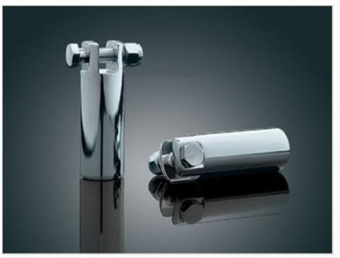 Kuryakyn Foot Peg Mounts 8087 Mounts, 3 1/2 in. with 3/8-16 Mounting Bolts, Chrome, Pair