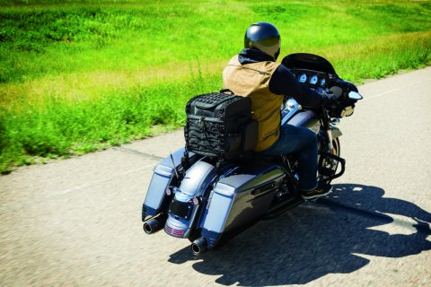 Kuryakyn Momentum Vagabond Bags 5285 Saddle Bag, Vagabond, Sissy Bar, 1,200 Denier, Black, Universal, Each thumbnail 8