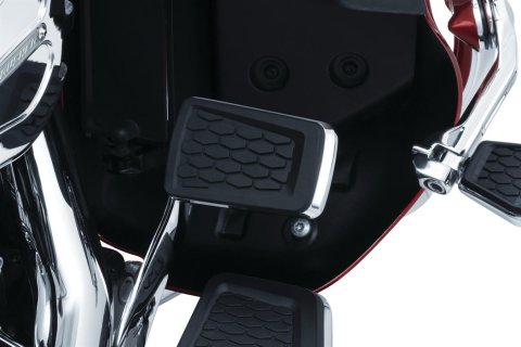 Kuryakyn Hex Brake Pedal Pads 5914 Pad, Hex, Aluminum/Rubber, Chrome, Harley-Davidson®, Each thumbnail 1