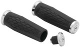 Kuryakyn Hex Grips 5926 Grips, Hex, Aluminum, Chrome, Twist Throttle Compatible, 1 in. Bar Diameter, Universal, Pair thumbnail 1