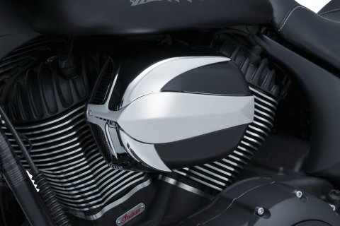Kuryakyn Vantage Air Cleaners 9270 Cleaner, Vintage, Tear Drop, Aluminum, Black/Chrome, Indian, Each