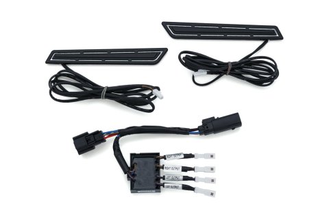 Kuryakyn LED Saddlebag Hinge Accents 5477 Accent, LED, Aluminum, Satin Black Finish, Red Bulb Color, Harley-Davidson®, Pair thumbnail 2