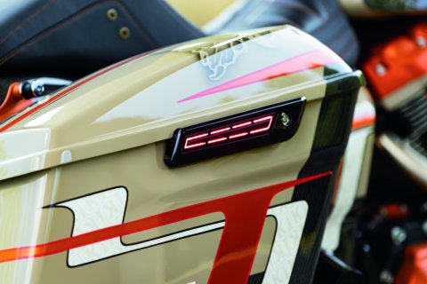 Kuryakyn LED Saddlebag Hinge Accents 5477 Accent, LED, Aluminum, Satin Black Finish, Red Bulb Color, Harley-Davidson®, Pair thumbnail 4