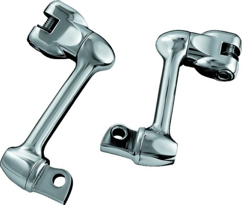 Kuryakyn Adjustable Lockable Offsets 4557 Foot Peg Adjuster, Steel, Chrome, 4 in. Adjustment, Pair thumbnail 4