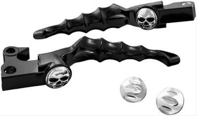 Kuryakyn Zombie Levers 1091 Brake and Clutch Lever, Zombie, Aluminum, Black Powdercoat, Pair thumbnail 1