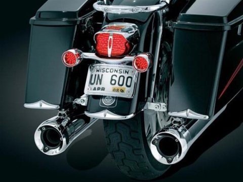 Kuryakyn Rear Saddle Bag Accents 8640 Exterior Trim Accent, Fender/Saddlebag, Plastic, Chrome, Harley-Davidson®, Set thumbnail 2