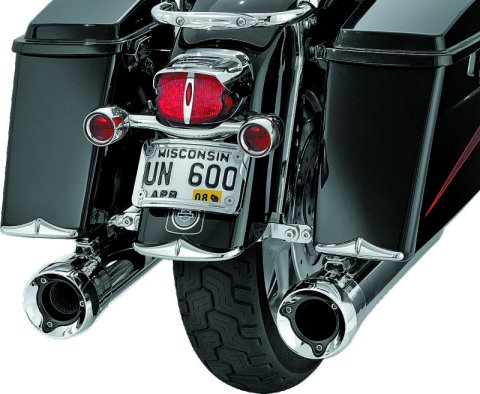 Kuryakyn Rear Saddle Bag Accents 8640 Exterior Trim Accent, Fender/Saddlebag, Plastic, Chrome, Harley-Davidson®, Set thumbnail 5