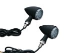 Kuryakyn Torpedo LED Lights 2509 Lights, Torpedo, Shaped, Diecast, Matte Black, 1.750 in. Diameter, Clear Lens, Amber/Red Bulbs, Rear Usage, Universal, Pair thumbnail 1