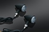Kuryakyn Torpedo LED Lights 2509 Lights, Torpedo, Shaped, Diecast, Matte Black, 1.750 in. Diameter, Clear Lens, Amber/Red Bulbs, Rear Usage, Universal, Pair thumbnail 2