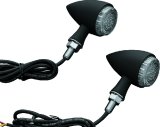 Kuryakyn Torpedo LED Lights 2509 Lights, Torpedo, Shaped, Diecast, Matte Black, 1.750 in. Diameter, Clear Lens, Amber/Red Bulbs, Rear Usage, Universal, Pair thumbnail 4