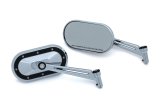Kuryakyn Heavy Industry Mirrors 1765 Side View Mirrors, Industry, Flat Glass, Manual, Oval Shape, Aluminum, Chrome/Satin Black, Pair thumbnail 2