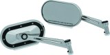 Kuryakyn Heavy Industry Mirrors 1765 Side View Mirrors, Industry, Flat Glass, Manual, Oval Shape, Aluminum, Chrome/Satin Black, Pair thumbnail 4