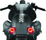 Kuryakyn Kellermann Bullet 1000 Marker Lights 2555 Light, 1000, 1.500 in. Diameter, LED, Red Lens, Amber/Red LED, Diecast, Satin Black, Each thumbnail 3