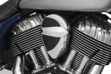 Kuryakyn Signature Series Vantage Horn Covers 5697 Cover, Vantage, Aluminum, Chrome/Black, Indian, Each thumbnail 1