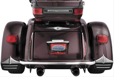 Kuryakyn Mud Flaps 7220 Flaps, Rear, Rubber, Black and Chrome, Harley-Davidson®, Pair thumbnail 1