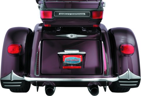 Kuryakyn Mud Flaps 7220 Flaps, Rear, Rubber, Black and Chrome, Harley-Davidson®, Pair thumbnail 2
