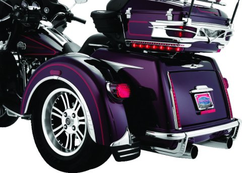 Kuryakyn Mud Flaps 7220 Flaps, Rear, Rubber, Black and Chrome, Harley-Davidson®, Pair thumbnail 3