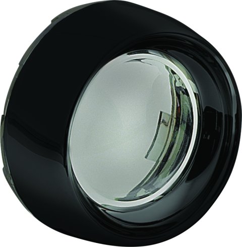 Kuryakyn Deep Dish Bezels 5480 Turn Signal Bezels, Dish, Steel, Black Powdercoated, Smoke Lens, Harley-Davidson®, Pair thumbnail 2