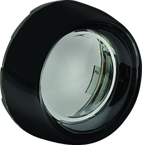 Kuryakyn Deep Dish Bezels 5480 Turn Signal Bezels, Dish, Steel, Black Powdercoated, Smoke Lens, Harley-Davidson®, Pair thumbnail 3