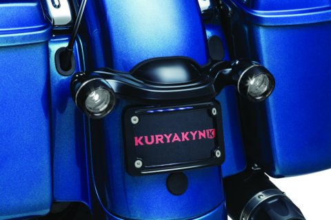 Kuryakyn Deep Dish Bezels 5480 Turn Signal Bezels, Dish, Steel, Black Powdercoated, Smoke Lens, Harley-Davidson®, Pair thumbnail 4