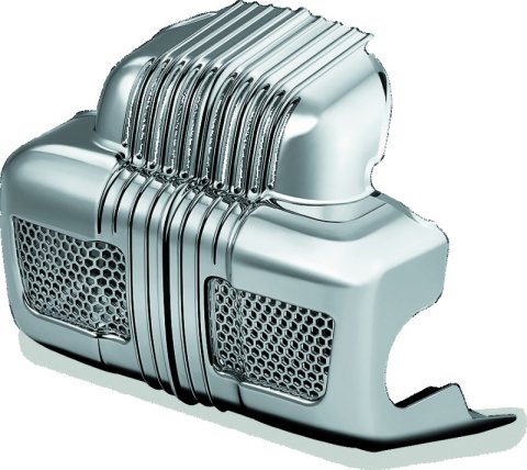 Kuryakyn Coolant Pump Covers 7677 Cover, Snap-in, ABS Plastic, Chrome, Harley-Davidson®, Each thumbnail 3