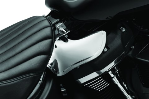 Kuryakyn Saddle Shields Heat Deflectors 5789 Engine Shields, Deflectors, Seat Front Edge Location, Reflective Smoke, Harley-Davidson®, Pair thumbnail 2