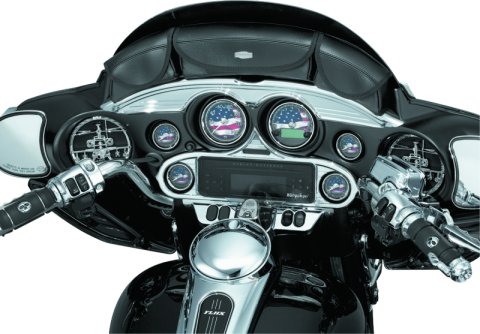 Kuryakyn Stereo Accents 3765 Motorcycle Accent, ABS Plastic, Chrome Finish, Self Adhesive, Harley-Davidson® thumbnail 3