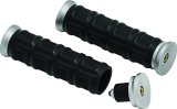 Kuryakyn Dillinger Grips 6678 Grips, Dillinger, Rubber/Aluminum, Silver, Twist Throttle Compatible, 7/8 in. Bar Diameter, Universal, Pair thumbnail 2