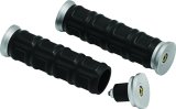 Kuryakyn Dillinger Grips 6678 Grips, Dillinger, Rubber/Aluminum, Silver, Twist Throttle Compatible, 7/8 in. Bar Diameter, Universal, Pair thumbnail 3