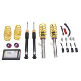 KW Variant 2 Coilover Kits 1528000R Kits, 2, 0.6 - 1.8 in. Lowered Front, 0.8 - 2.0 in. Lowered Rear, Natural/Yellow Shocks, Yellow Springs, Volkswagen, Kit thumbnail 4