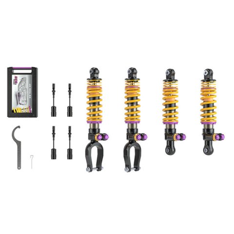 KW Variant 5 Coilover Kits 30911009 Kits, (V5), with Nose Lift, w/o Electronic Dampers, Front and Rear Shocks, Adjustable Valving, Steel, Zinc, Lamborghini, Set of 4 thumbnail 7