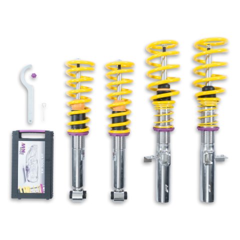 KW Variant 2 Coilover Kits 1522000Z Kits, 2, 1.2 - 2.0 in. Lowered Front, 1.2 - 2.4 in. Lowered Rear, Natural/Yellow Shocks, Yellow Springs, BMW, Kit thumbnail 2